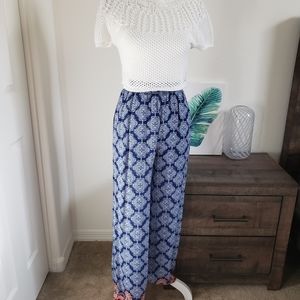 🆕️Francesca Blue Rain High Elastic Smock Waist Pants with Vintage Designs